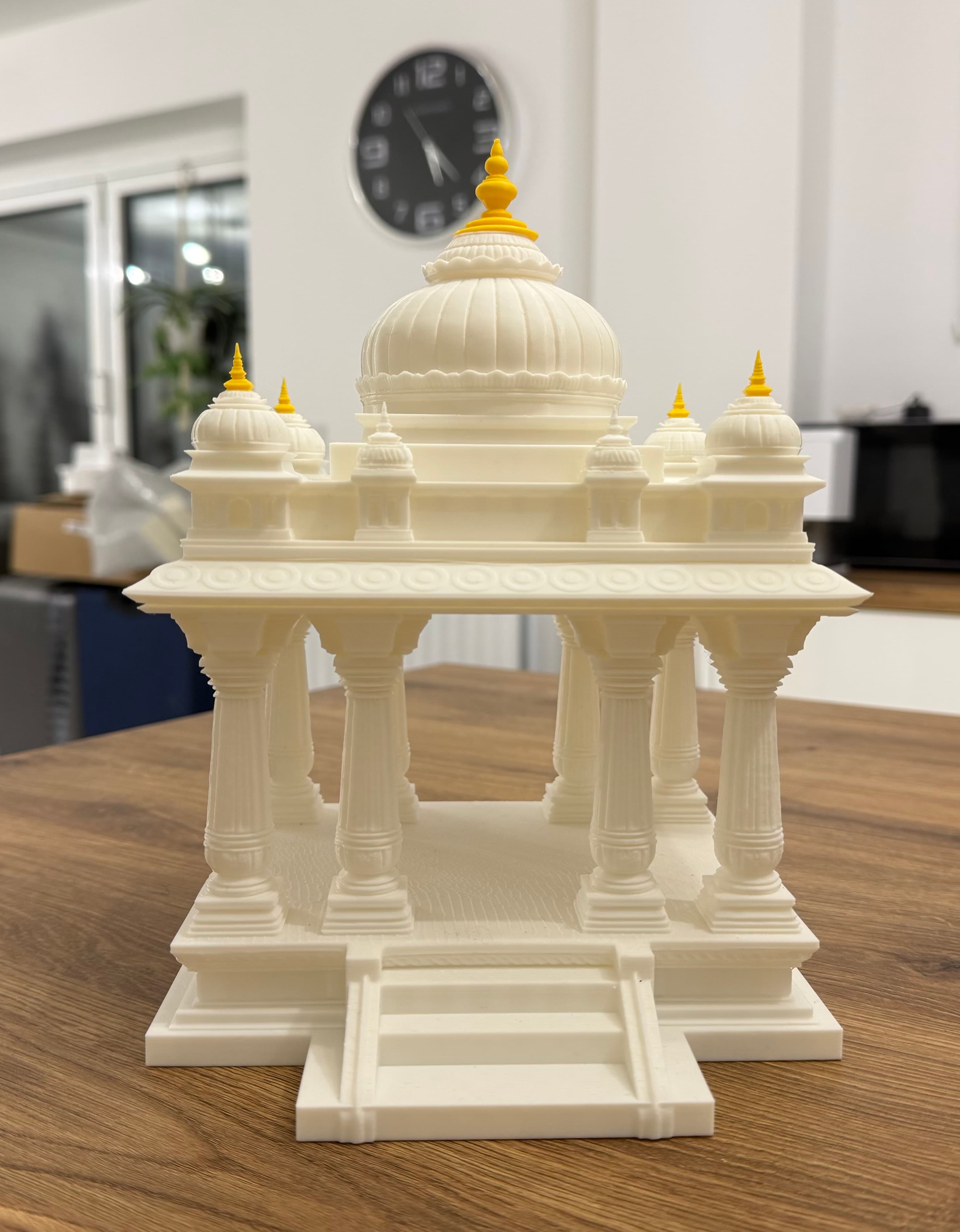 Elegant Stone-Effect Indian Mandir Decorative Model